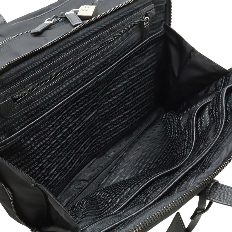 Prada Triangle Logo Business Briefcase 2-Way Shoulder Bag Nylon Nero Black