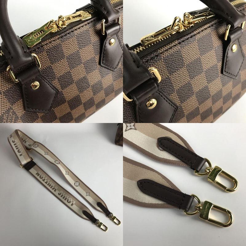Louis Vuitton Shoulder Bag Damier Ebene Speedy Bandouliere 20 Brown