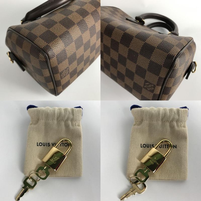 Louis Vuitton Shoulder Bag Damier Ebene Speedy Bandouliere 20 Brown