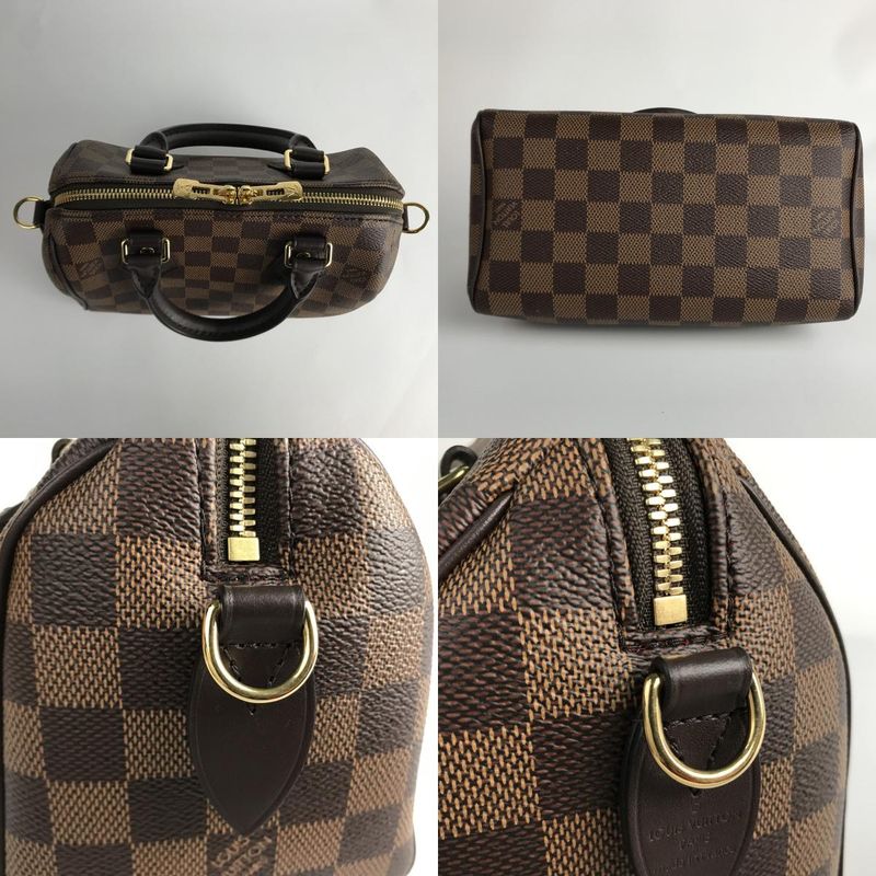 Louis Vuitton Shoulder Bag Damier Ebene Speedy Bandouliere 20 Brown
