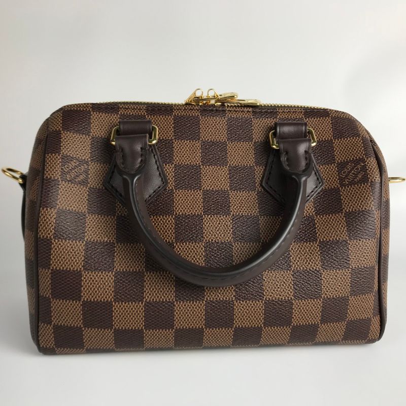 Louis Vuitton Shoulder Bag Damier Ebene Speedy Bandouliere 20 Brown