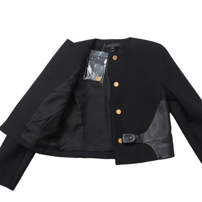 Louis Vuitton Boxy Jacket 38 Lamb Leather Trim Belt Gold Button — view 3