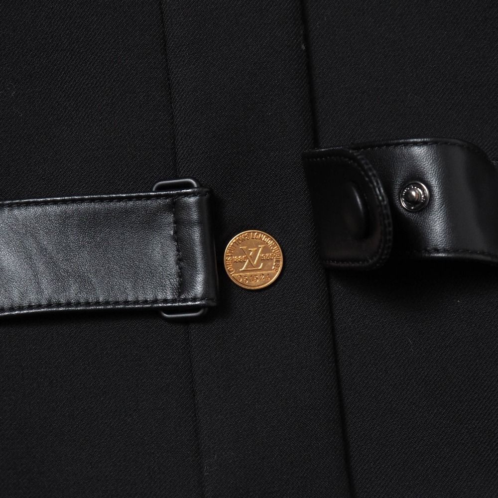 Louis Vuitton Boxy Jacket 38 Lamb Leather Trim Belt Gold Button — view 5