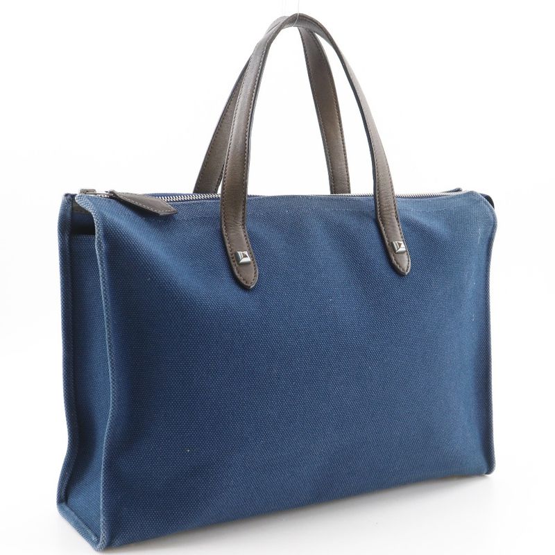 Hermes Cabas Mirror PM Medle Canvas Navy L Handbag Blue