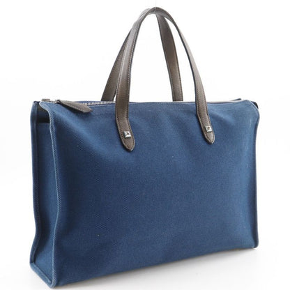 Hermes Cabas Mirror PM Medle Canvas Navy L Handbag Blue