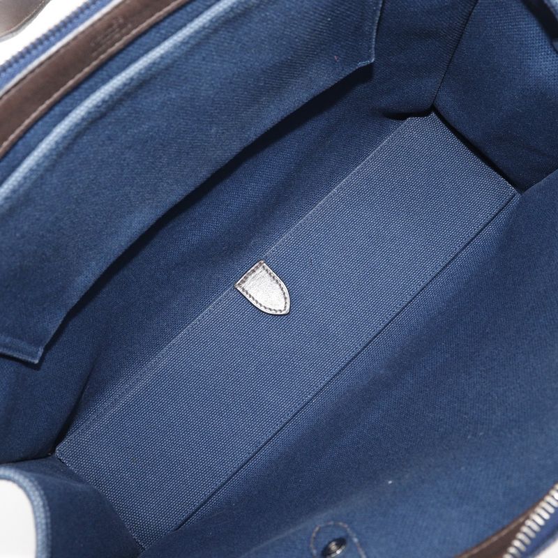 Hermes Cabas Mirror PM Medle Canvas Navy L Handbag Blue