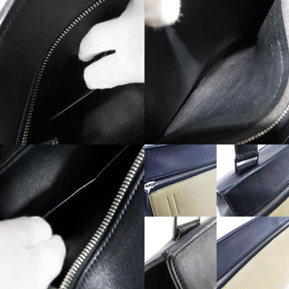 Celine Edge Bicolor Leather Black Beige Shoulder Bag
