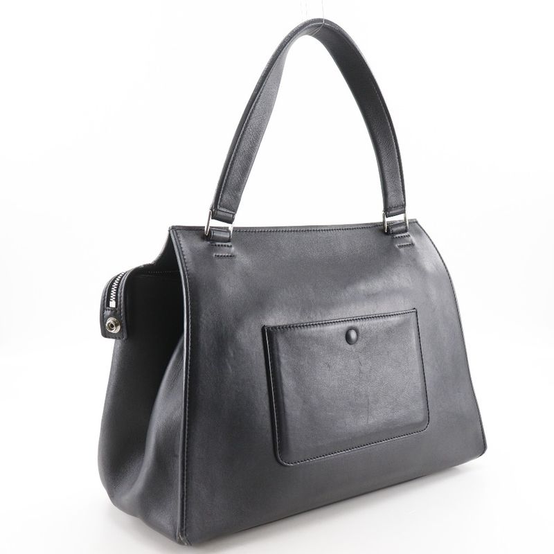 Celine Edge Bicolor Leather Black Beige Shoulder Bag