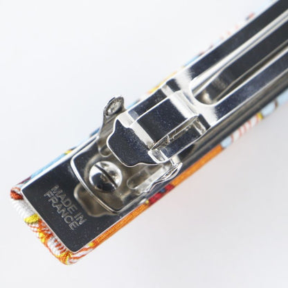 Hermes Silk Orange Multicolor Barrette