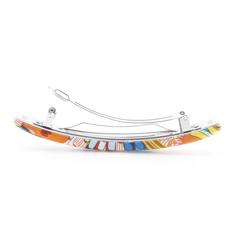 Hermes Silk Orange Multicolor Barrette