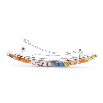 Hermes Silk Orange Multicolor Barrette