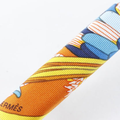 Hermes Silk Orange Multicolor Barrette