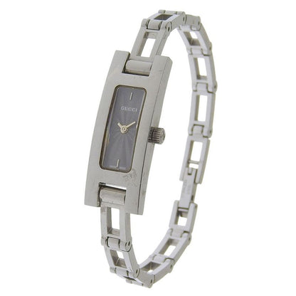 Gucci Stainless Steel Quartz Analog Display Black Dial Watch