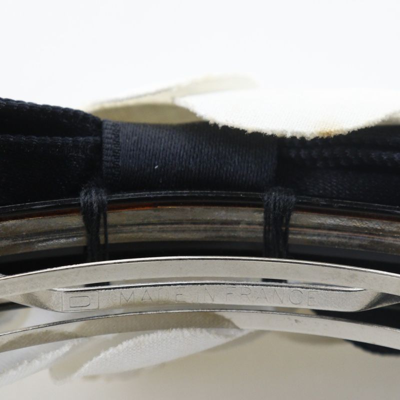 Chanel Camellia Ribbon Satin Black White Barrette