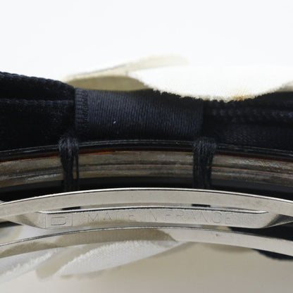 Chanel Camellia Ribbon Satin Black White Barrette