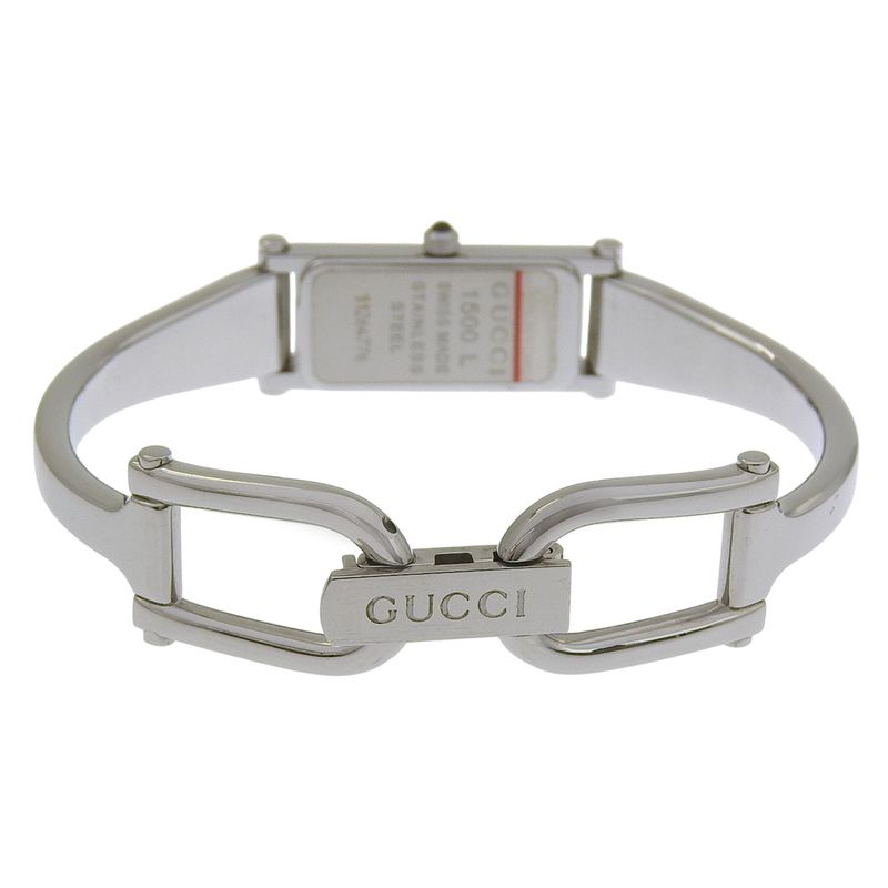 Gucci Stainless Steel Quartz Analog Display Black Dial Watch