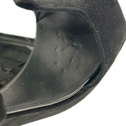 Hermes Sandals 35.5 Black Open Toe Wedge Sole
