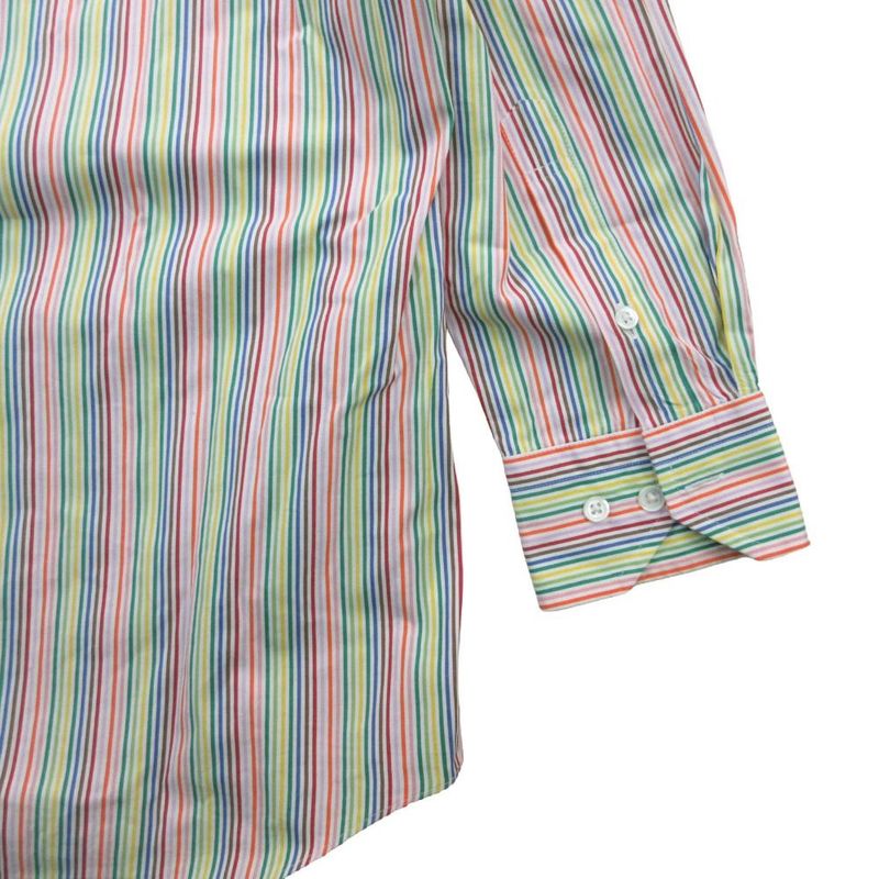 Dior Vintage Shirt Dress Long Sleeve Top Multi Stripe 39.5 [multi-condition Rank A