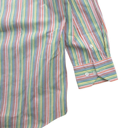 Dior Vintage Shirt Dress Long Sleeve Top Multi Stripe 39.5 [multi-condition Rank A