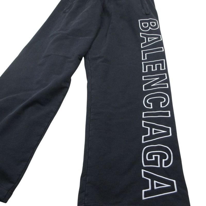 Balenciaga Sweatshirt Baggy Pants Side Logo Embroidery Jersey Gray XS