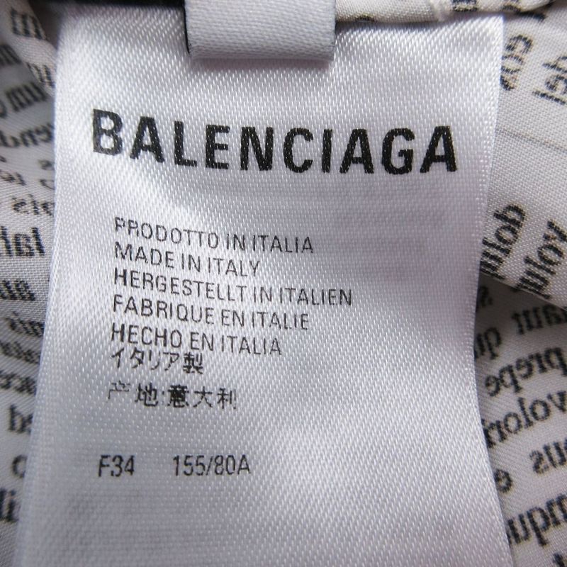 Balenciaga Long Shirt Dress Long Sleeve Bowtie Ribbon New Space Pattern 34