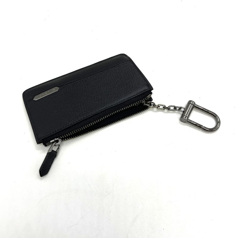 Bvlgari Coin Case with Key Ring Serpenti Scaliermann Black