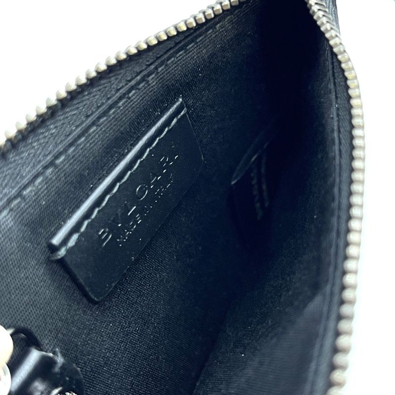 Bvlgari Coin Case with Key Ring Serpenti Scaliermann Black