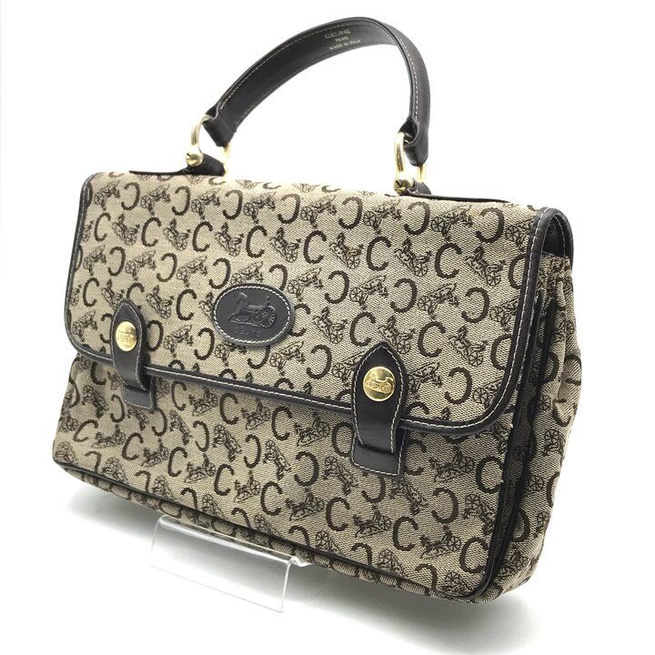 Celine C Macadam Canvas Hand Brown Purse