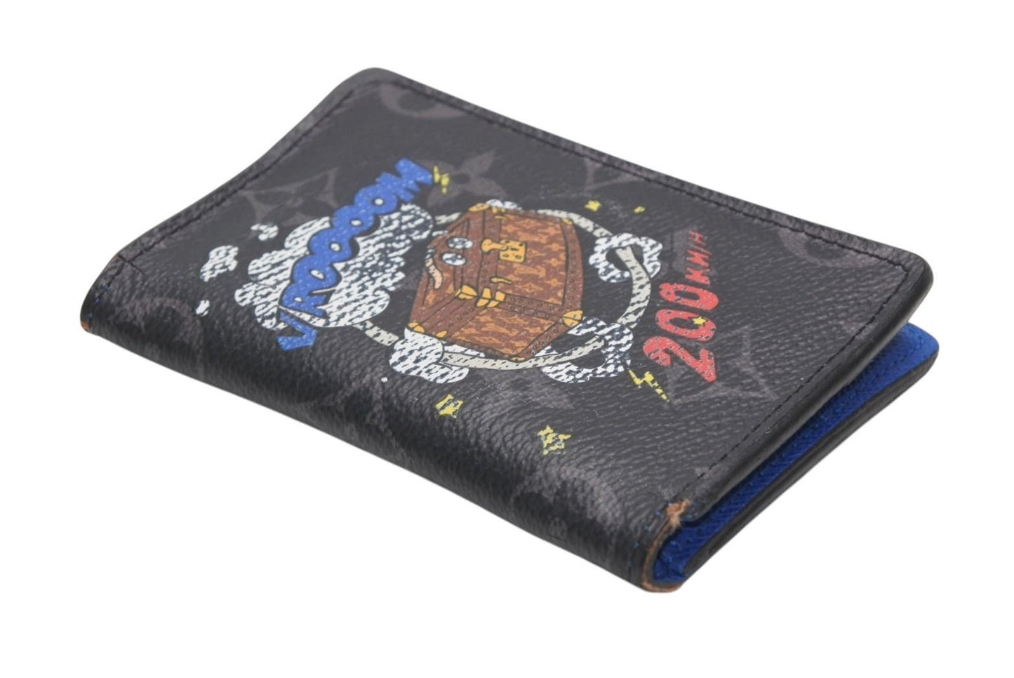 Louis Vuitton Monogram Eclipse Pocket Organizer Card Case Black Blue Leather — view 4