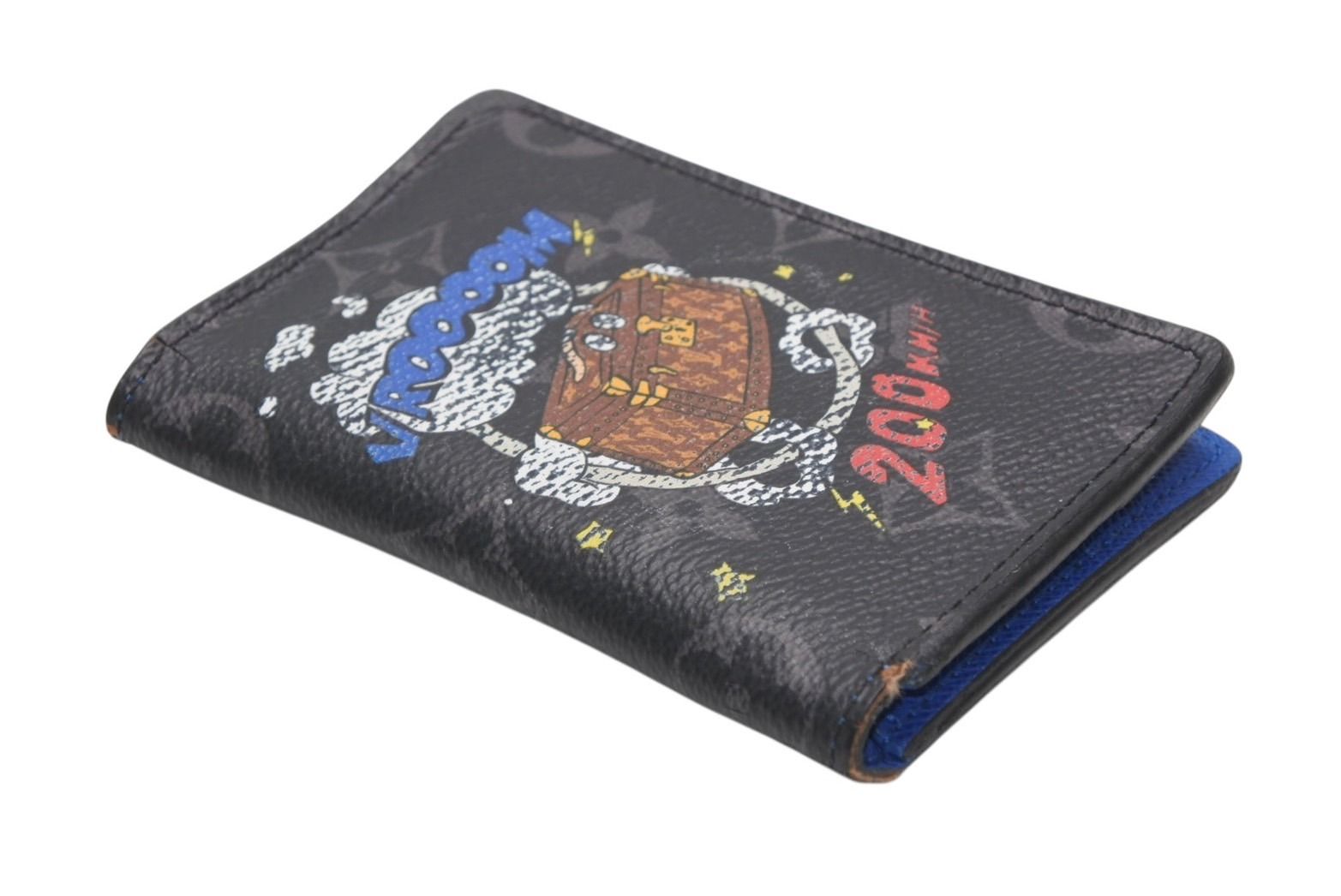 Louis Vuitton Monogram Eclipse Pocket Organizer Card Case Black Blue Leather — view 4