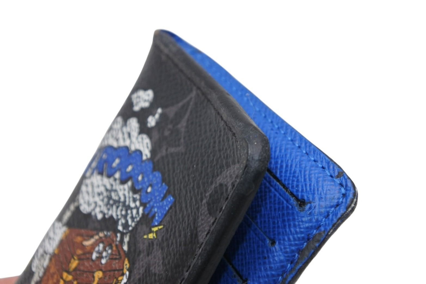 Louis Vuitton Monogram Eclipse Pocket Organizer Card Case Black Blue Leather — view 8