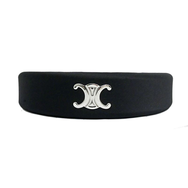 Celine Triomphe Headband Black Hair