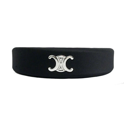 Celine Triomphe Headband Black Hair