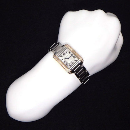 Cartier Watch Tank Aggress MM Rectangular Roman Index Diamond Bezel
