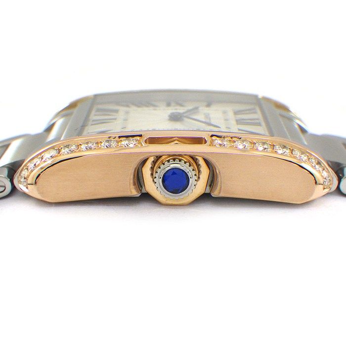 Cartier Watch Tank Aggress MM Rectangular Roman Index Diamond Bezel