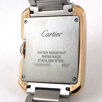 Cartier Watch Tank Aggress MM Rectangular Roman Index Diamond Bezel