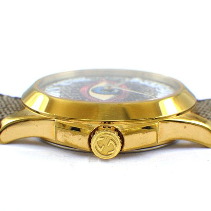 Gucci Watch Timeless 126.4 Eye Motif Beige Brown GG Supreme Dial SS