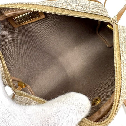 Dior Honeycomb Shoulder Bag Leather Gray Brown Gold