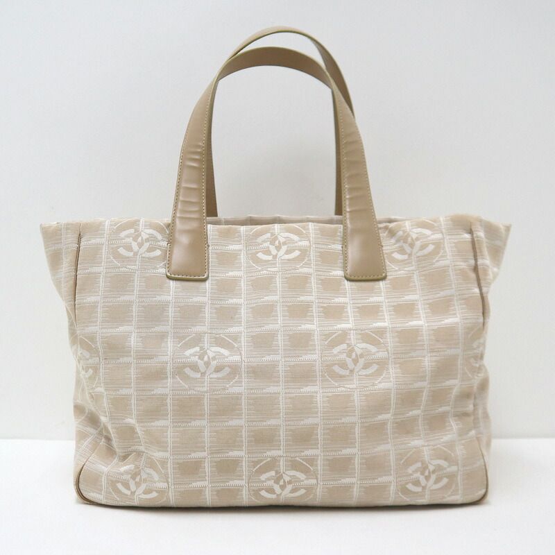 Chanel New Travel Canvas Leather Pink Beige