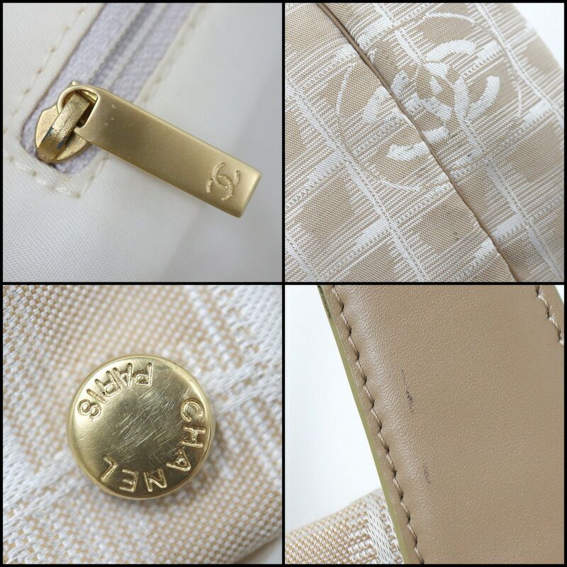 Chanel New Travel Canvas Leather Pink Beige