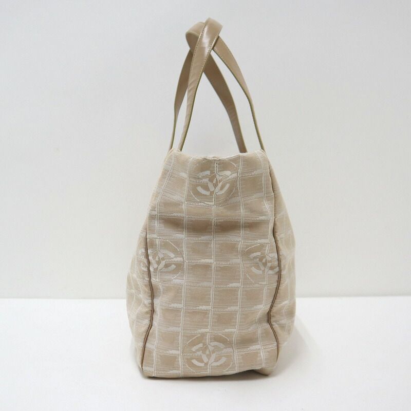 Chanel New Travel Canvas Leather Pink Beige