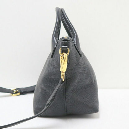 Prada 2-Way Shoulder Bag Leather Black Gold