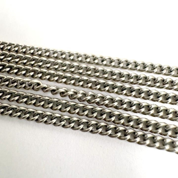 Chanel Necklace CC Logo Rhinestone Silver 