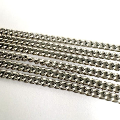 Chanel Necklace CC Logo Rhinestone Silver 