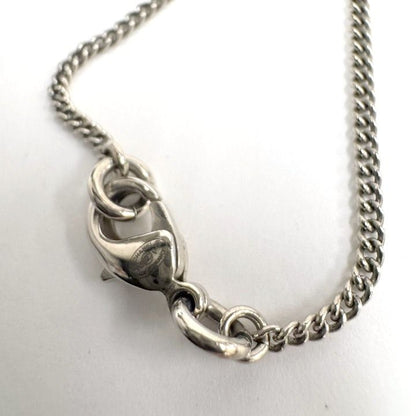 Chanel Necklace CC Logo Rhinestone Silver 