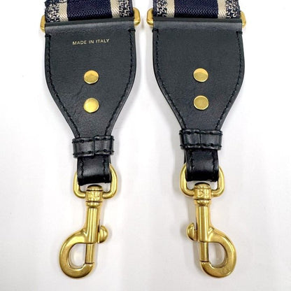 Dior Cdior Shoulder Strap Logo Embroidery Canvas Leather Navy