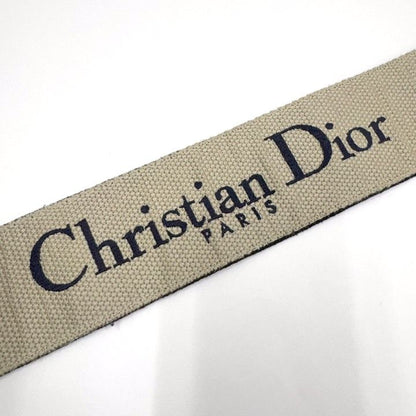 Dior Cdior Shoulder Strap Logo Embroidery Canvas Leather Navy
