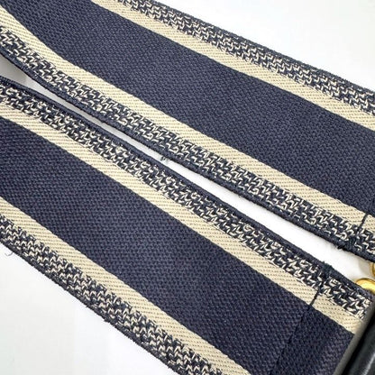Dior Cdior Shoulder Strap Logo Embroidery Canvas Leather Navy
