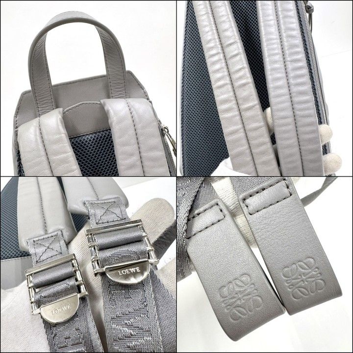 Loewe Convertible Backpack Small Nylon Calf Gray