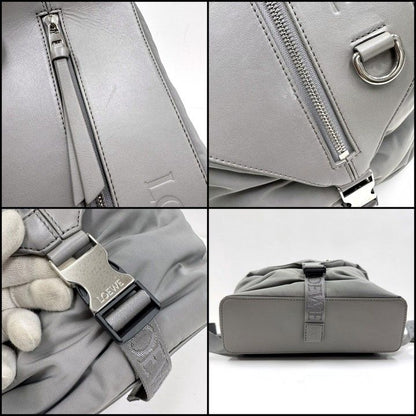Loewe Convertible Backpack Small Nylon Calf Gray